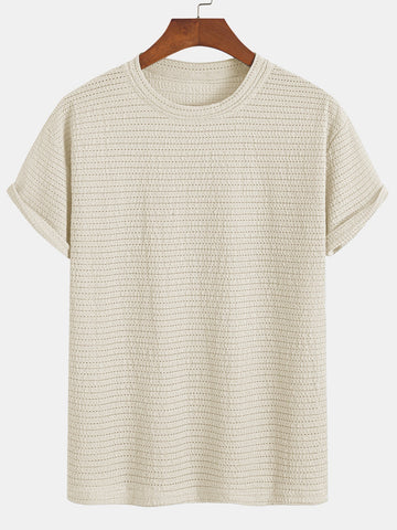 Relax Fit Striped Textured T-Shirt