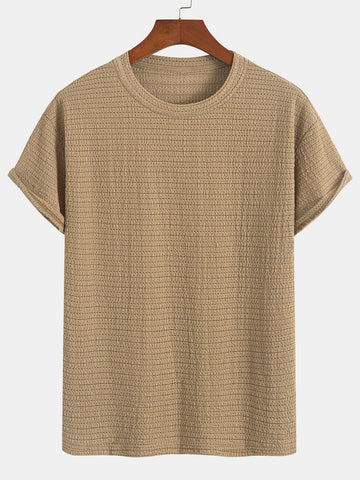 Relax Fit Striped Textured T-Shirt